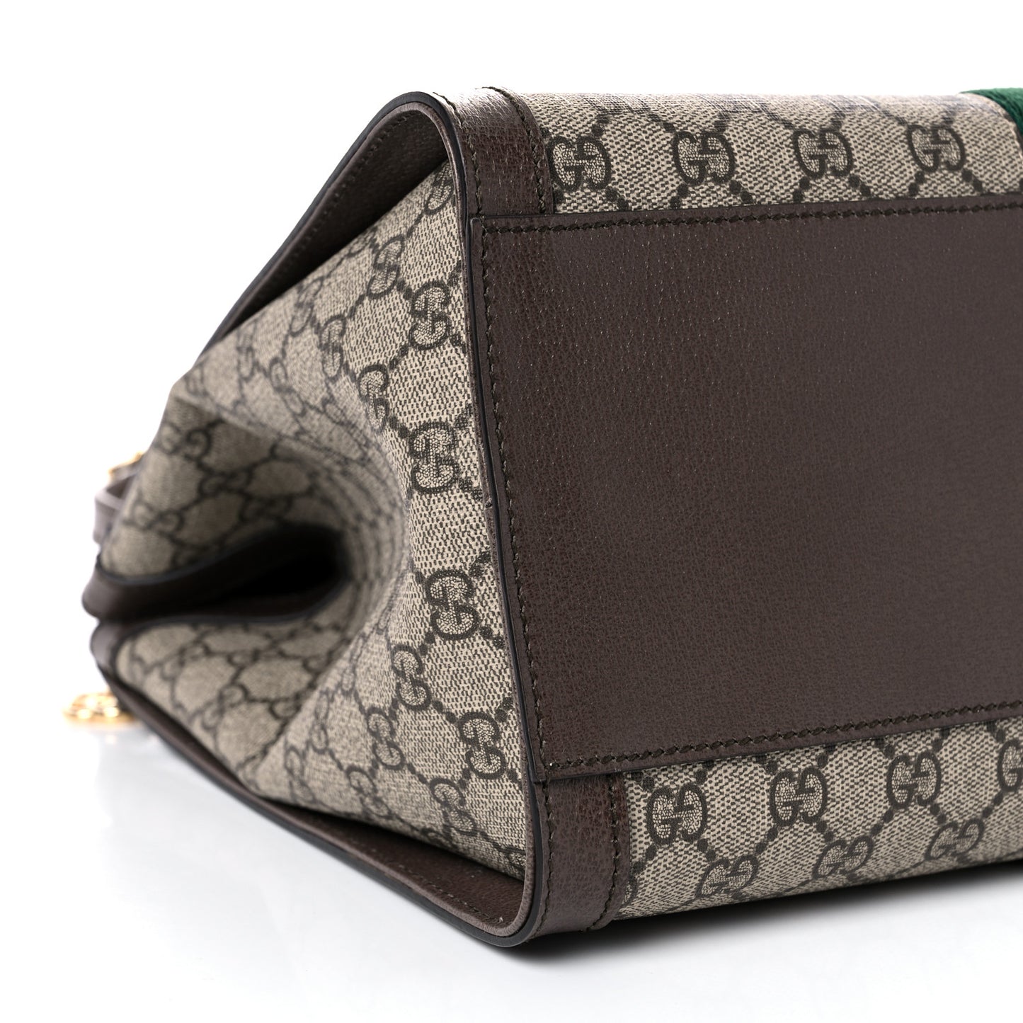 GG Supreme Monogram Web Medium Ophidia Tote Bag Brown
