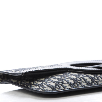 Christian Dior Oblique Fold Over Clutch Blue 6 of 8
