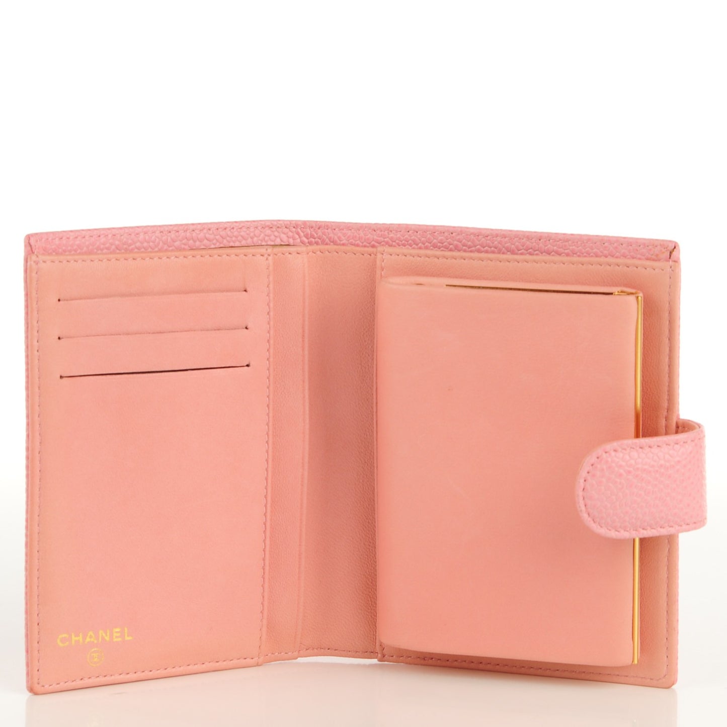 Caviar Timeless CC Compact French Wallet Pink