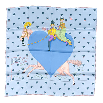 Hermes Silk Tea Time Scarf 70 Bleu Ciel Bleu Azur 1 of 4