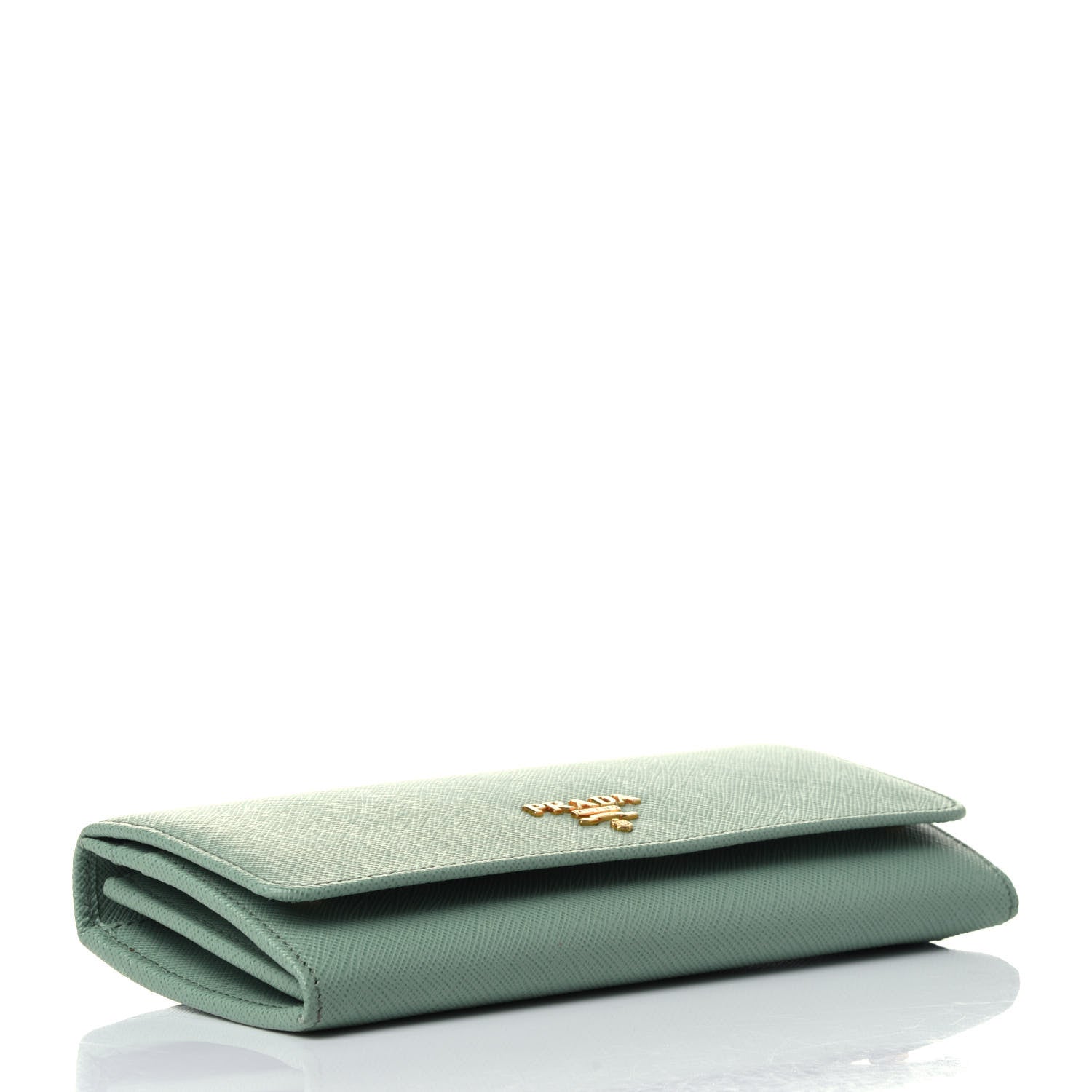 Prada Saffiano Metal Continental Flap Travel Wallet Acquamarina 5 of 12