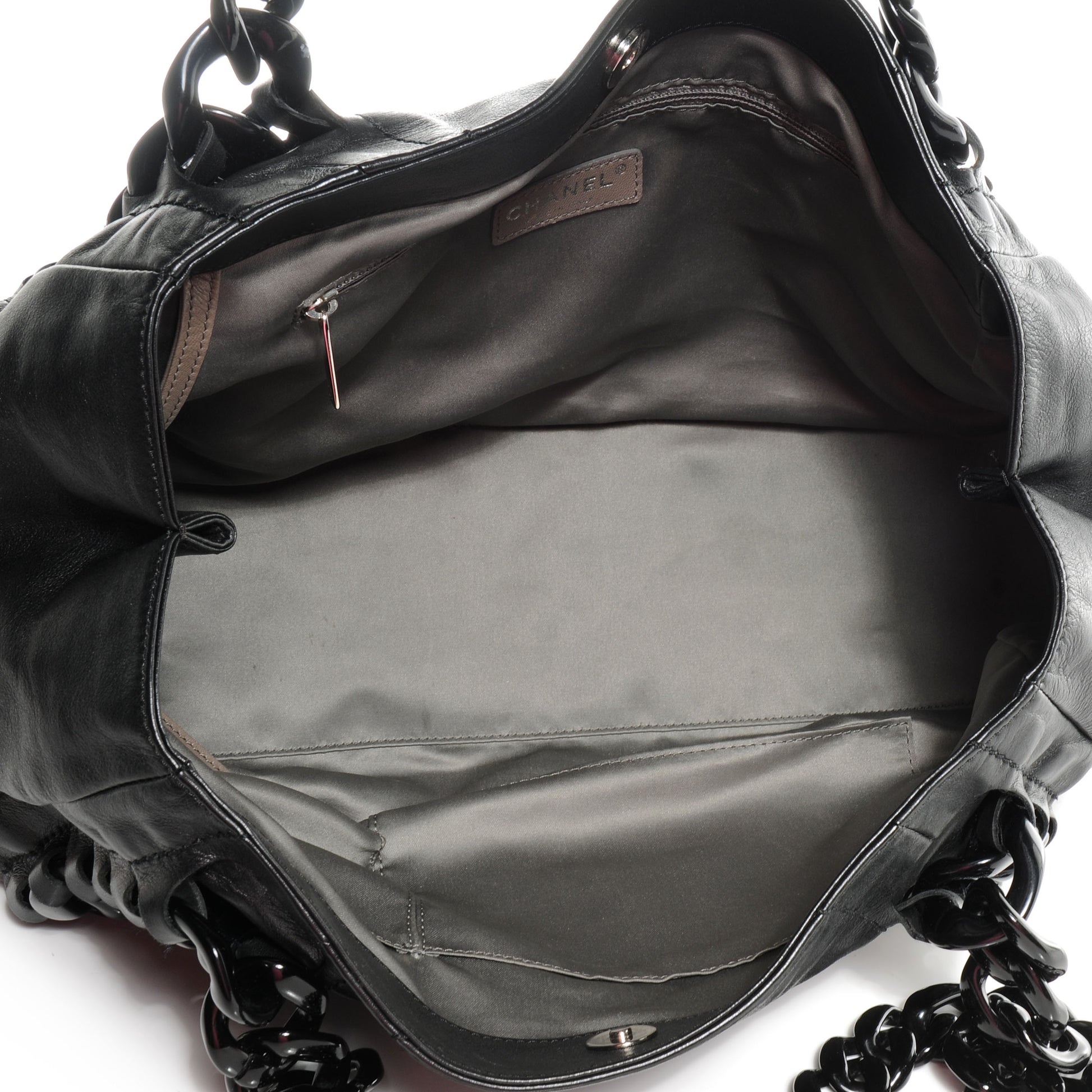 Chanel Leather Modern Chain Shopper Tote Black 5 of 8