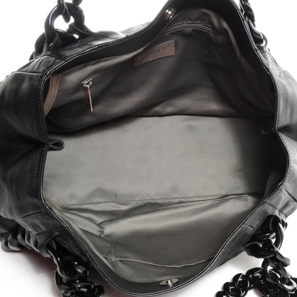 Chanel Leather Modern Chain Shopper Tote Black 5 of 8