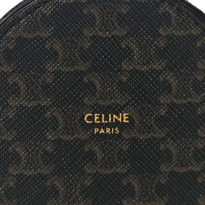 Celine Triomphe Canvas Round Zip Coin Purse 8 of 12