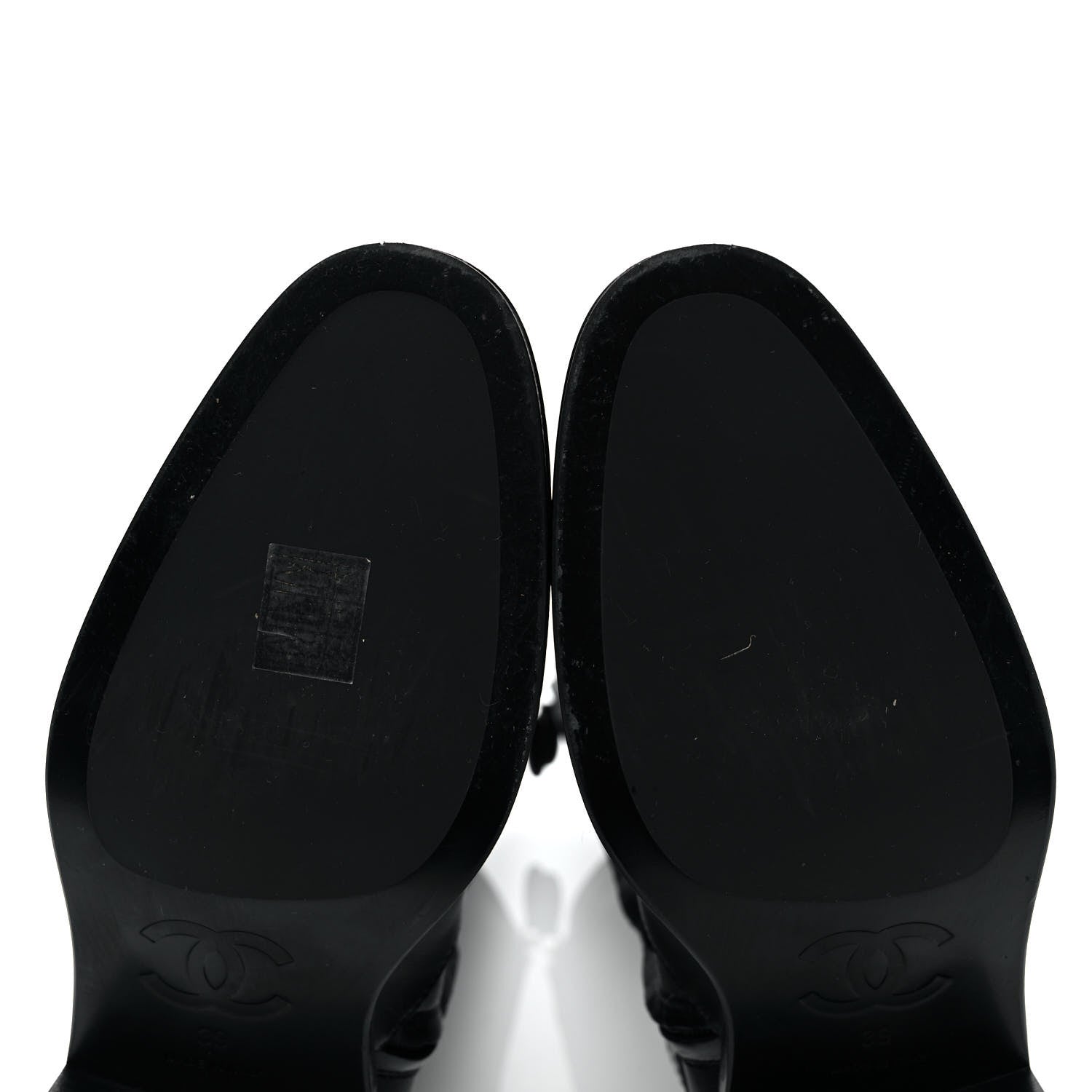 Chanel Calfskin Chain High Boots 39 Black 11 of 12