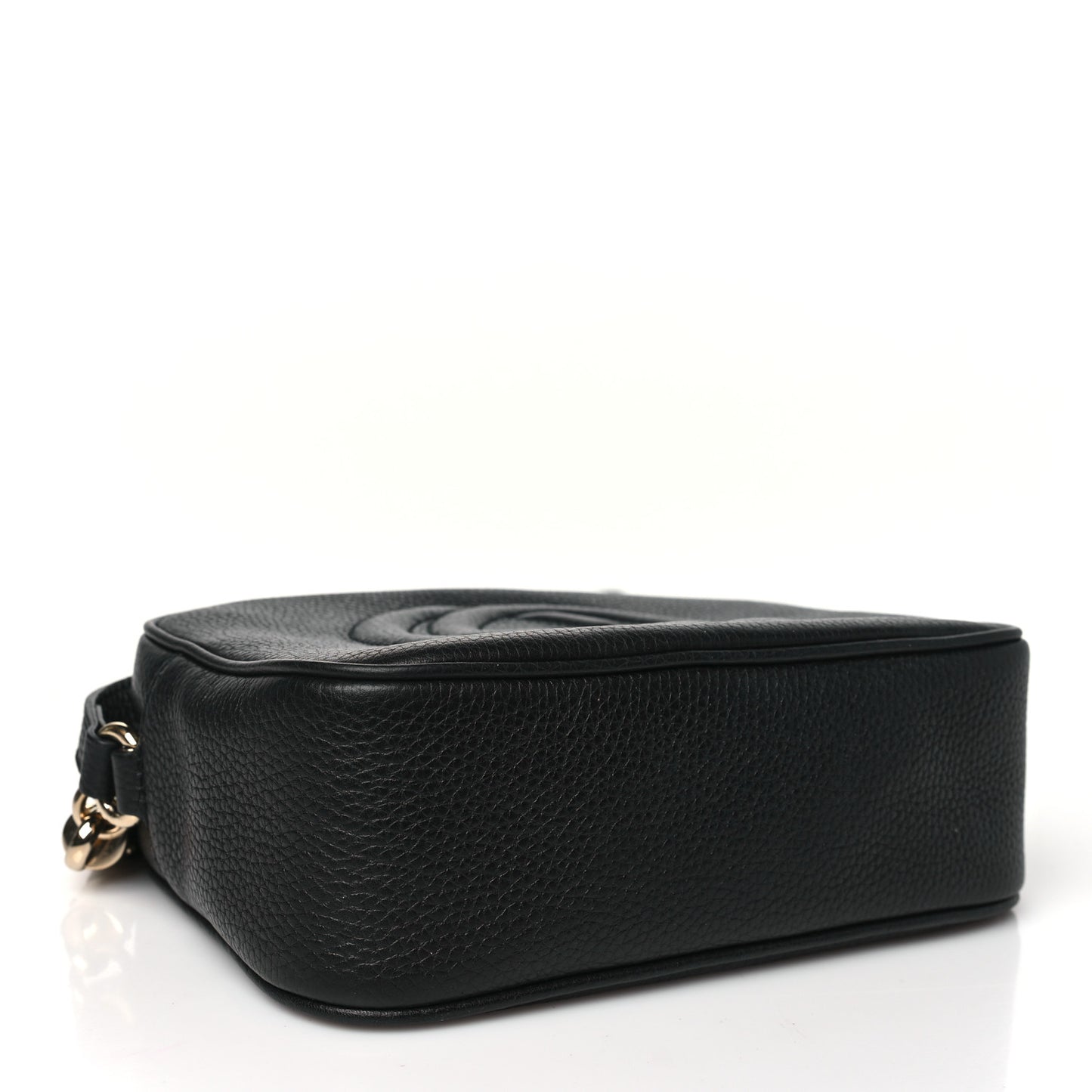 Pebbled Calfskin Small Soho Disco Bag Black