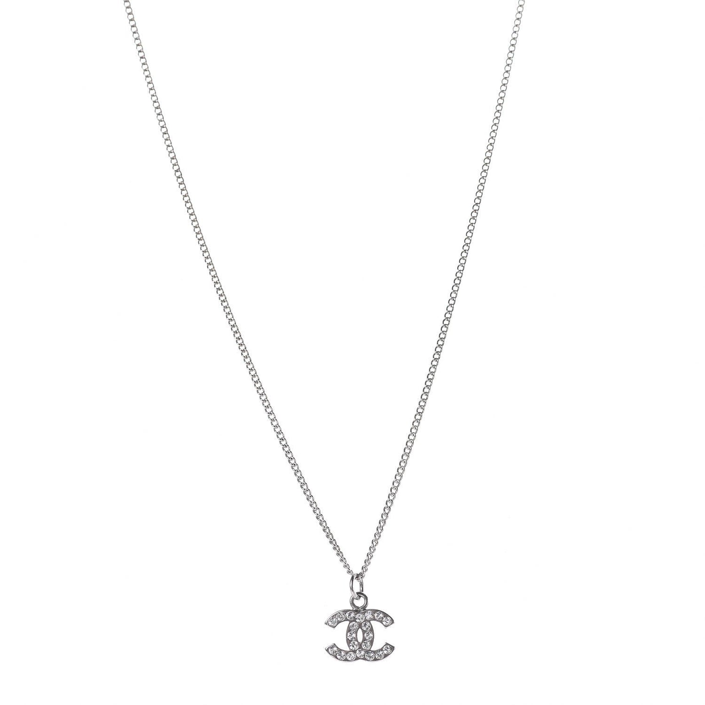 Crystal Timeless CC Necklace Silver
