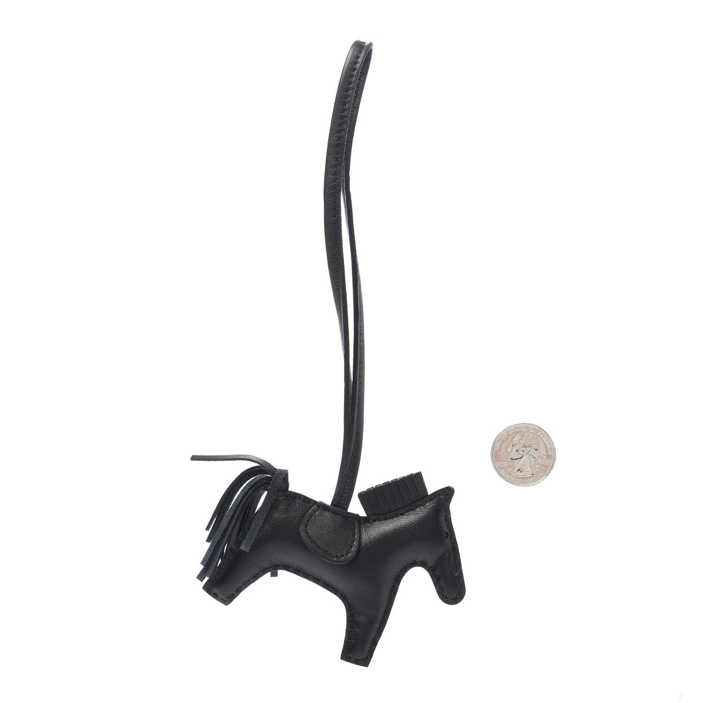 Milo Lambskin Grigri Rodeo Horse Bag Charm PM So Black