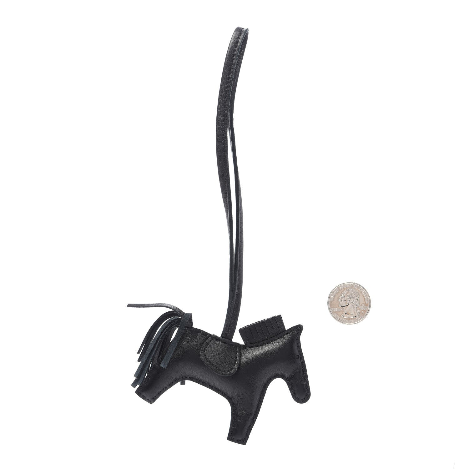 Hermes Milo Lambskin Grigri Rodeo Horse Bag Charm PM So Black 2 of 6