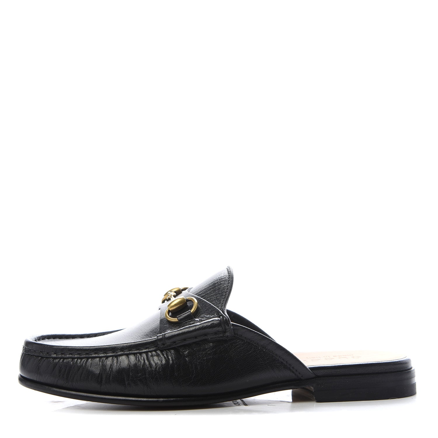 Gucci Goatskin Mens Horsebit Slippers 7 Black 1 of 9