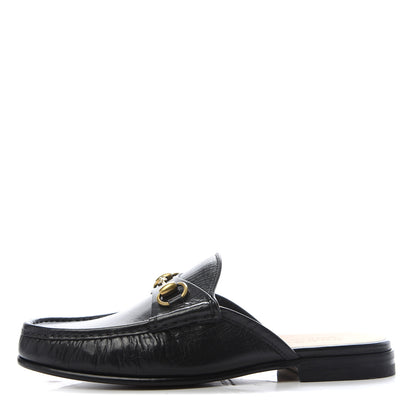 Gucci Goatskin Mens Horsebit Slippers 7 Black 1 of 9