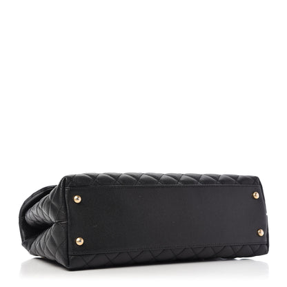 Chanel Caviar Lizard Quilted Medium Coco Handle Flap Black 4 of 9