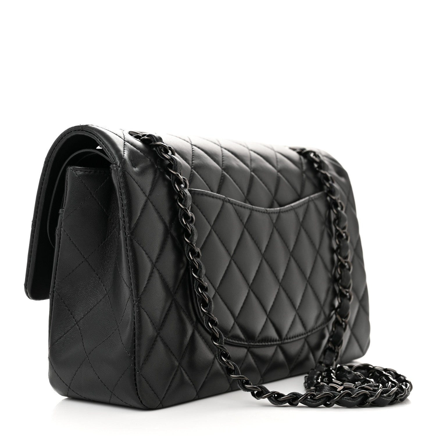 Chanel Lambskin Quilted Medium Double Flap So Black 3 of 11