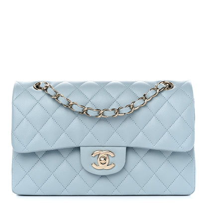 Chanel Caviar Quilted Small Double Flap Light Blue 1 of 12
