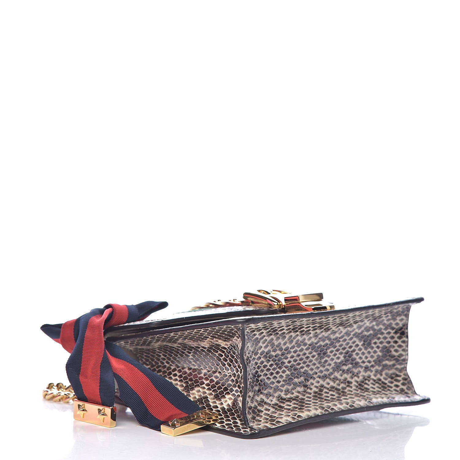 Gucci Snakeskin Mini Sylvie Chain Shoulder Bag Grey 4 of 13