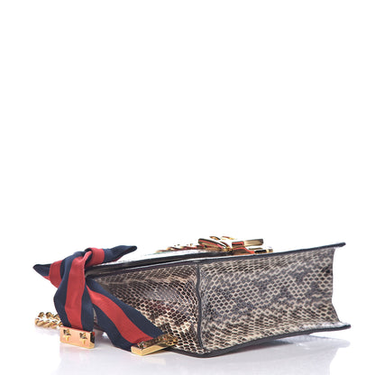 Gucci Snakeskin Mini Sylvie Chain Shoulder Bag Grey 4 of 13