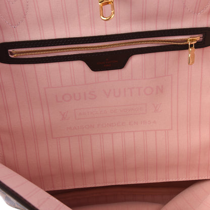 Louis Vuitton Damier Ebene Neo Neverfull MM Rose Ballerine 12 of 13