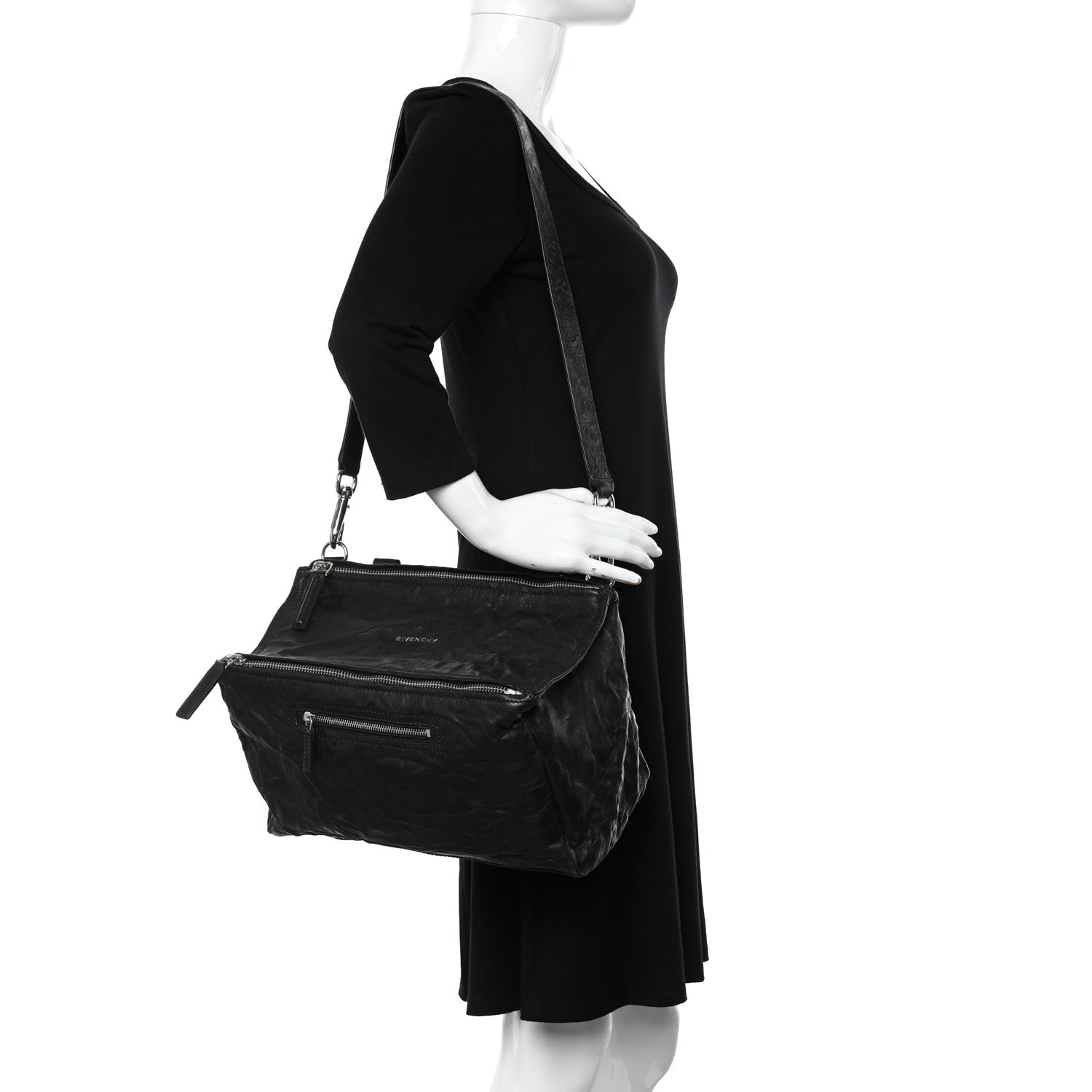 Givenchy Tumbled Sheepskin Medium Pandora Black 2 of 12