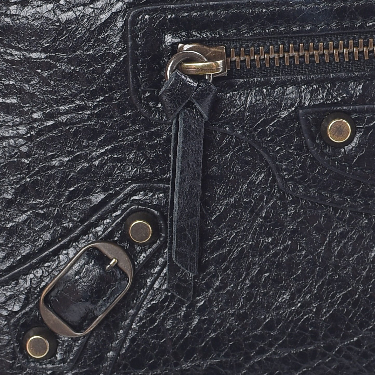 Agneau Classic Hardware Money Wallet Black