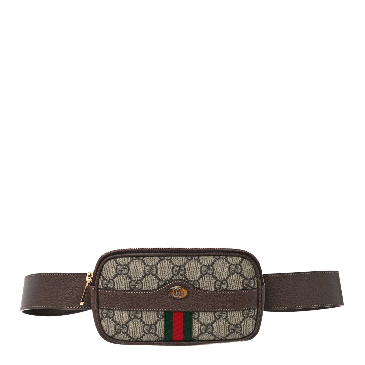 Gucci GG Supreme Monogram Web Ophidia Belted iPhone Case 85 34 Dark Brown 1 of 11