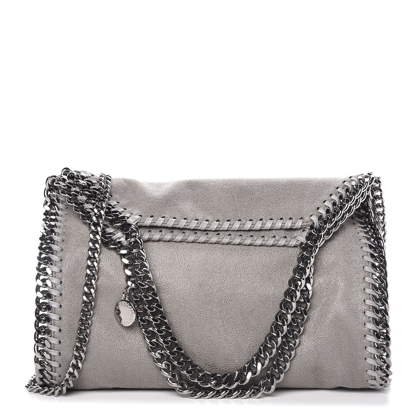 Shaggy Deer Mini Falabella Fold Over Tote Light Grey