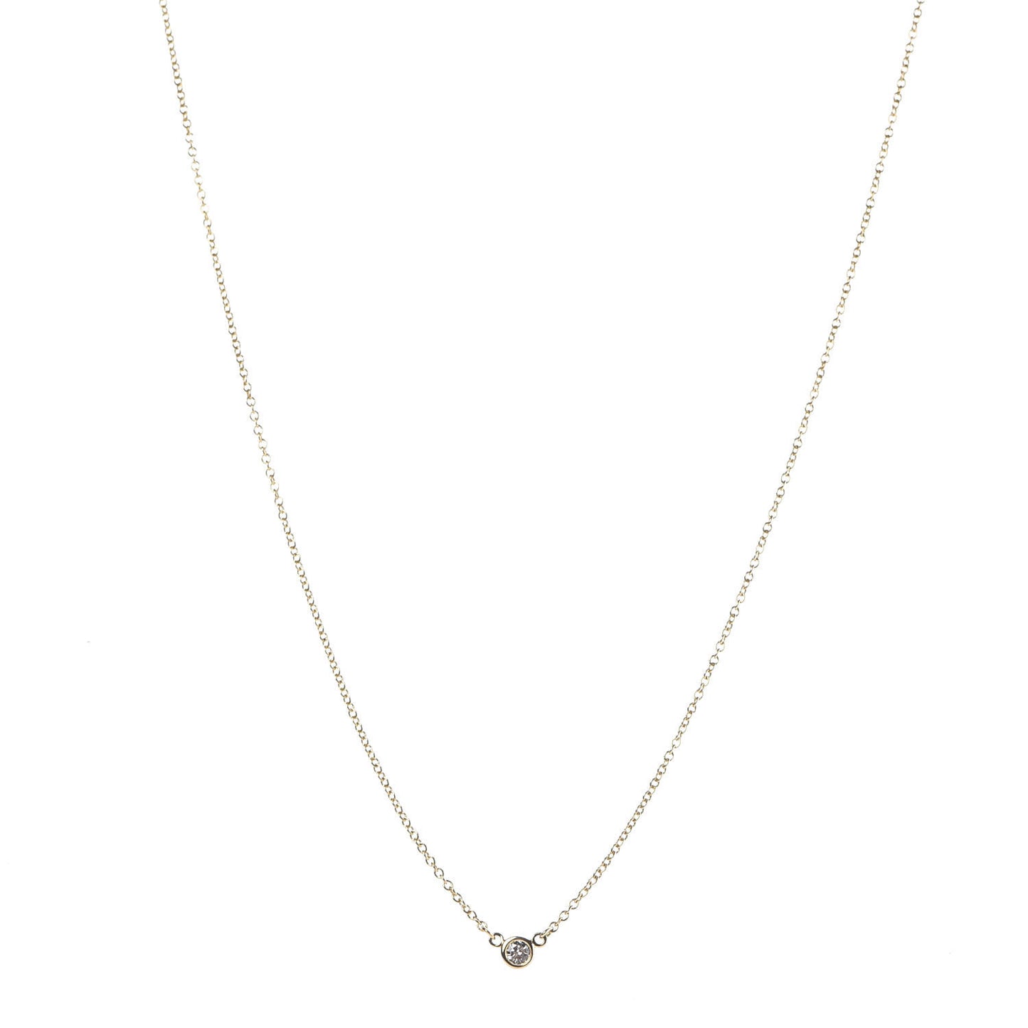 18K Yellow Gold Diamond .03ct Elsa Peretti Diamonds by the Yard Pendant Necklace