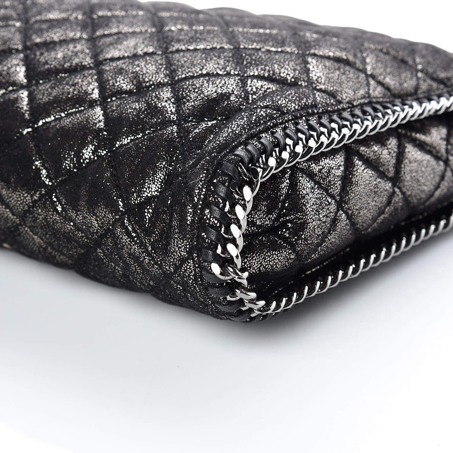 Stella McCartney Metallic Quilted Small Falabella Tote Black 9 of 9