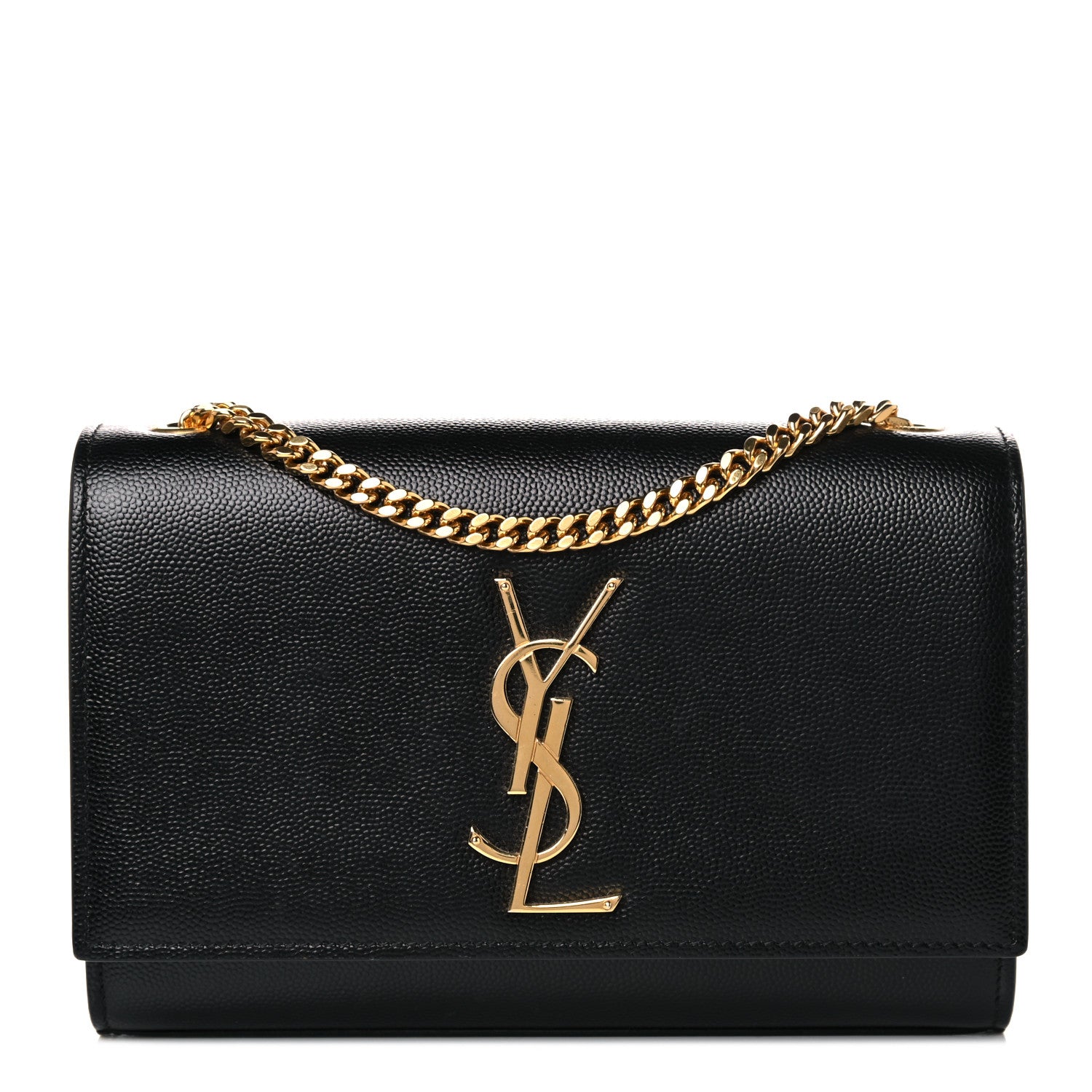 Saint Laurent Grain De Poudre Small Monogram Kate Satchel Black 1 of 10