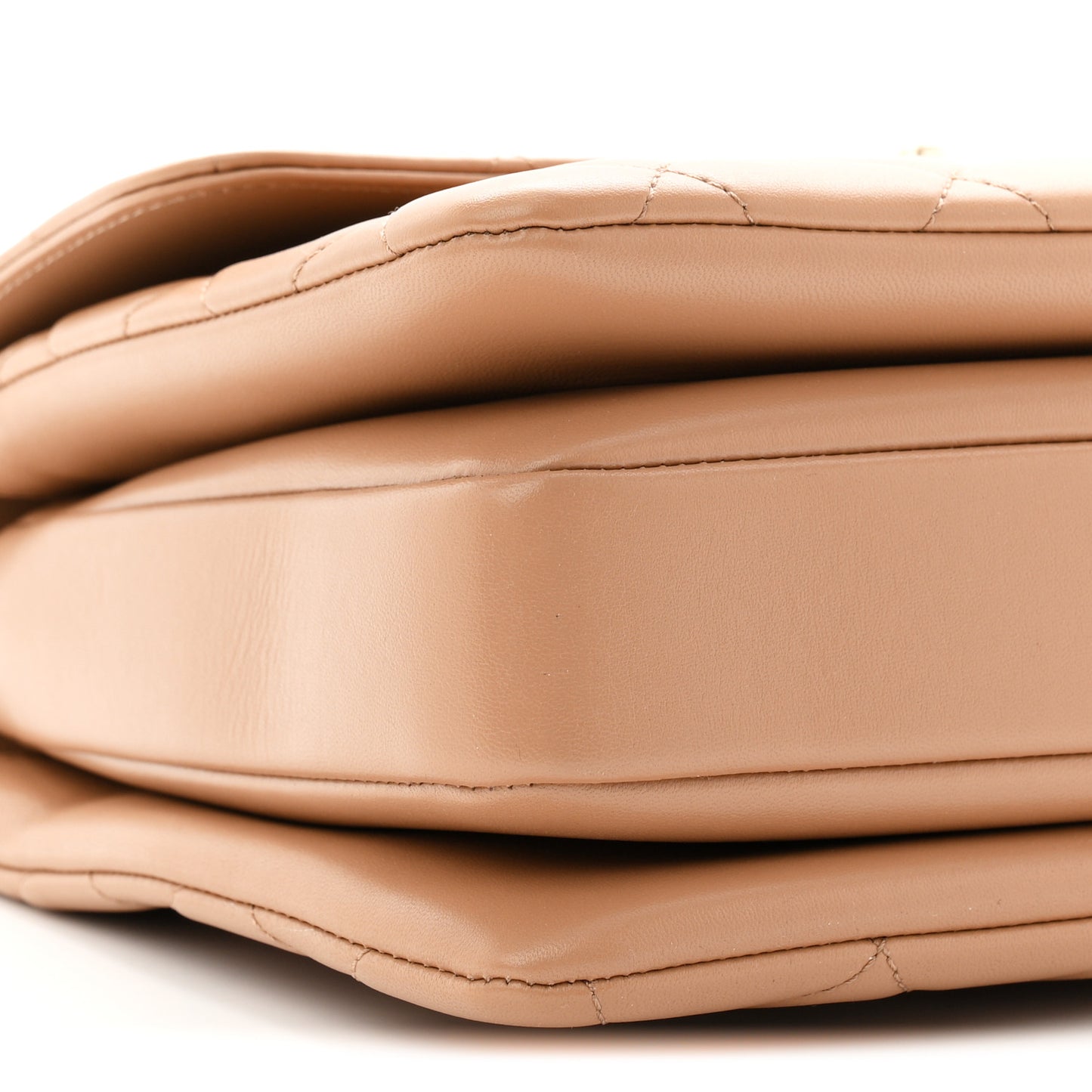 Lambskin Quilted Medium Trendy CC Flap Dual Handle Bag Camel