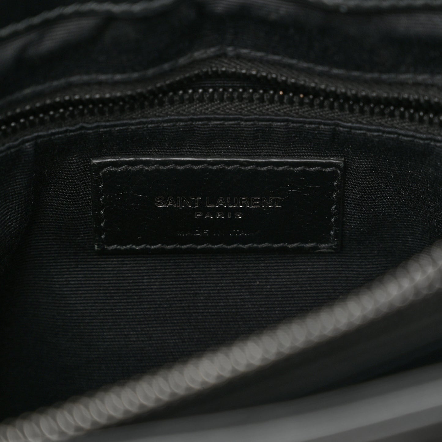 Calfskin Y Quilted Monogram Monochrome Medium Loulou Chain Satchel Black