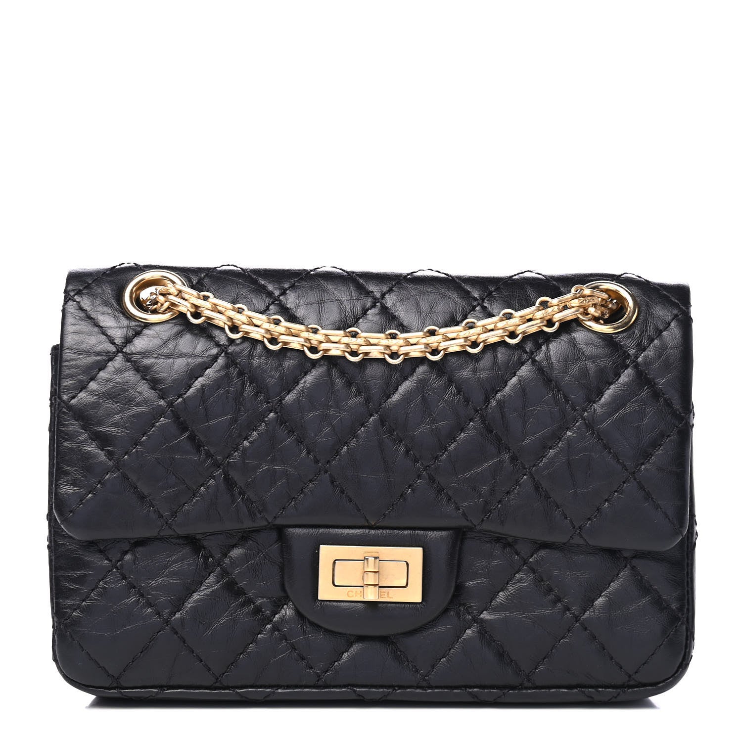 Chanel Aged Calfskin Quilted 2.55 Reissue Mini Flap Black 1 of 5