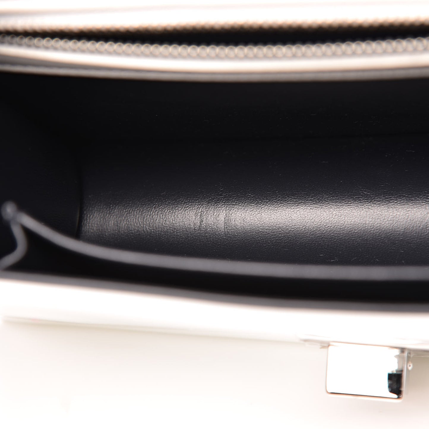 Patent Micro-Cannage Small Diorama Flap Bag White