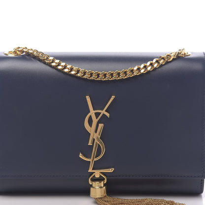 Saint Laurent Calfskin Small Classic Monogram Kate Tassel Satchel Blue 7 of 9