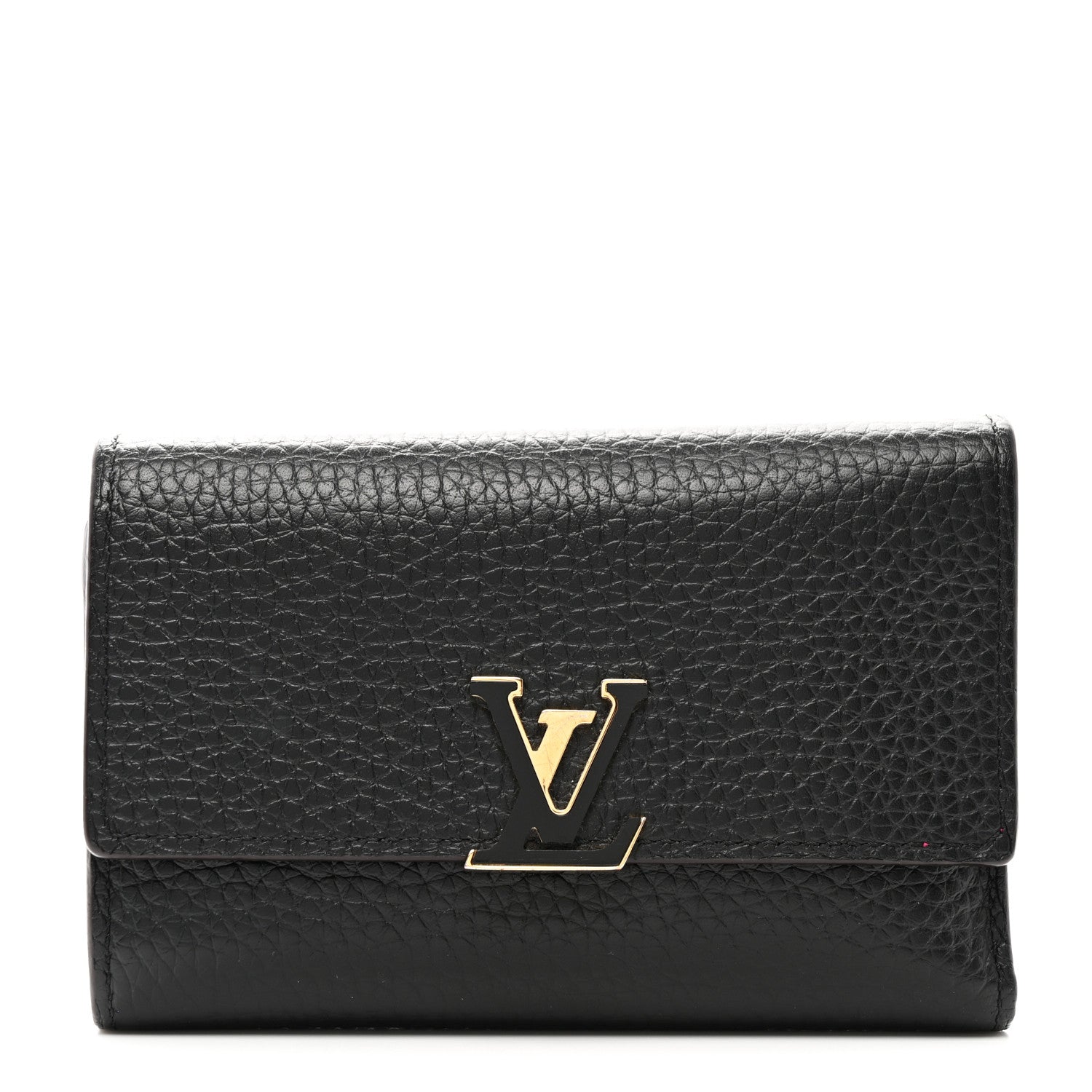 Louis Vuitton Taurillon Capucines Compact Wallet Black 1 of 8