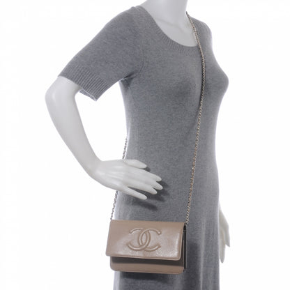 Chanel Caviar Wallet on Chain WOC Beige 2 of 8