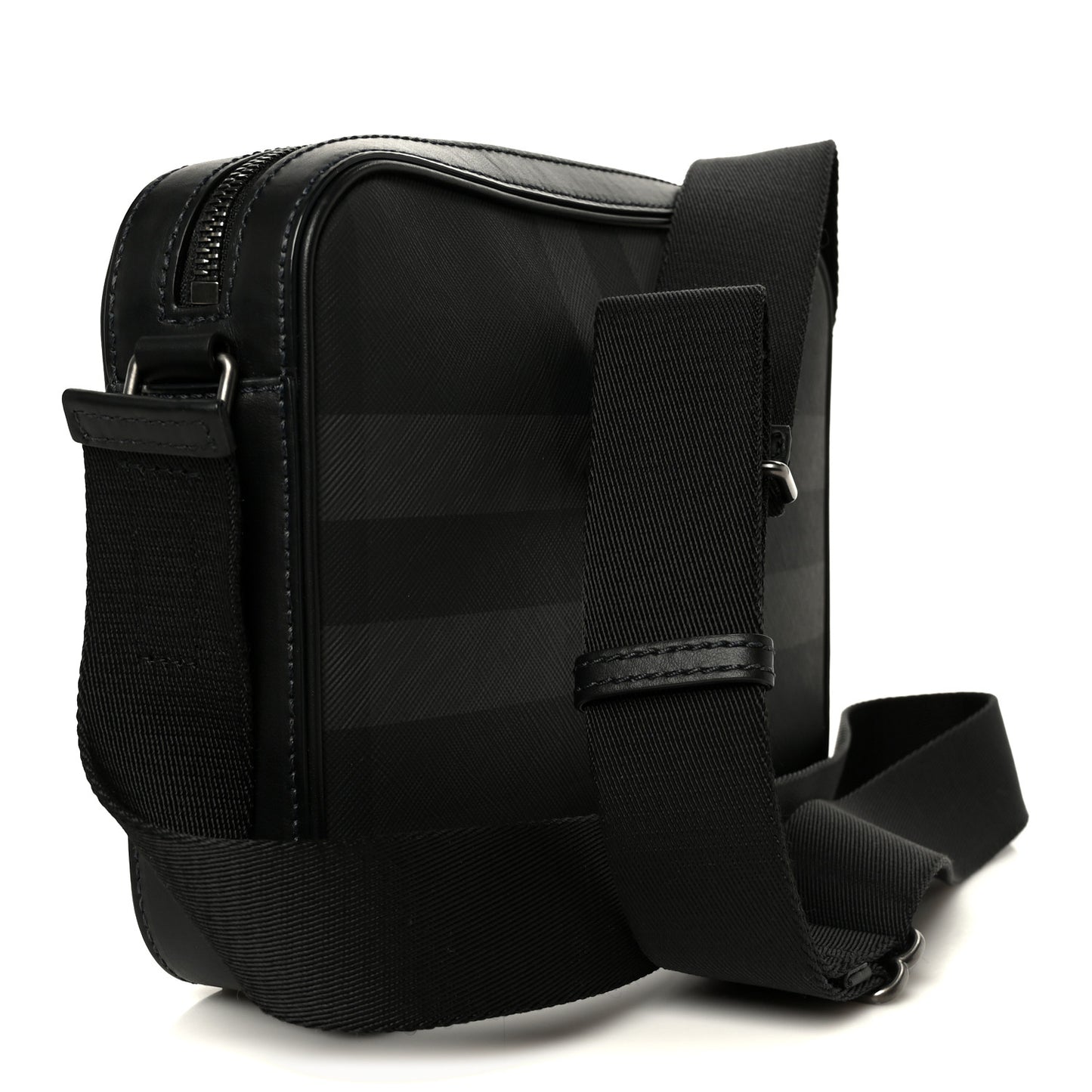 Coated Canvas Calfskin Check Muswell Bag Charcoal