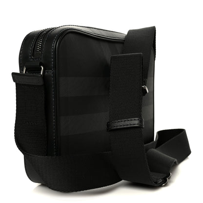Burberry Coated Canvas Calfskin Check Muswell Bag Charcoal 3 of 11