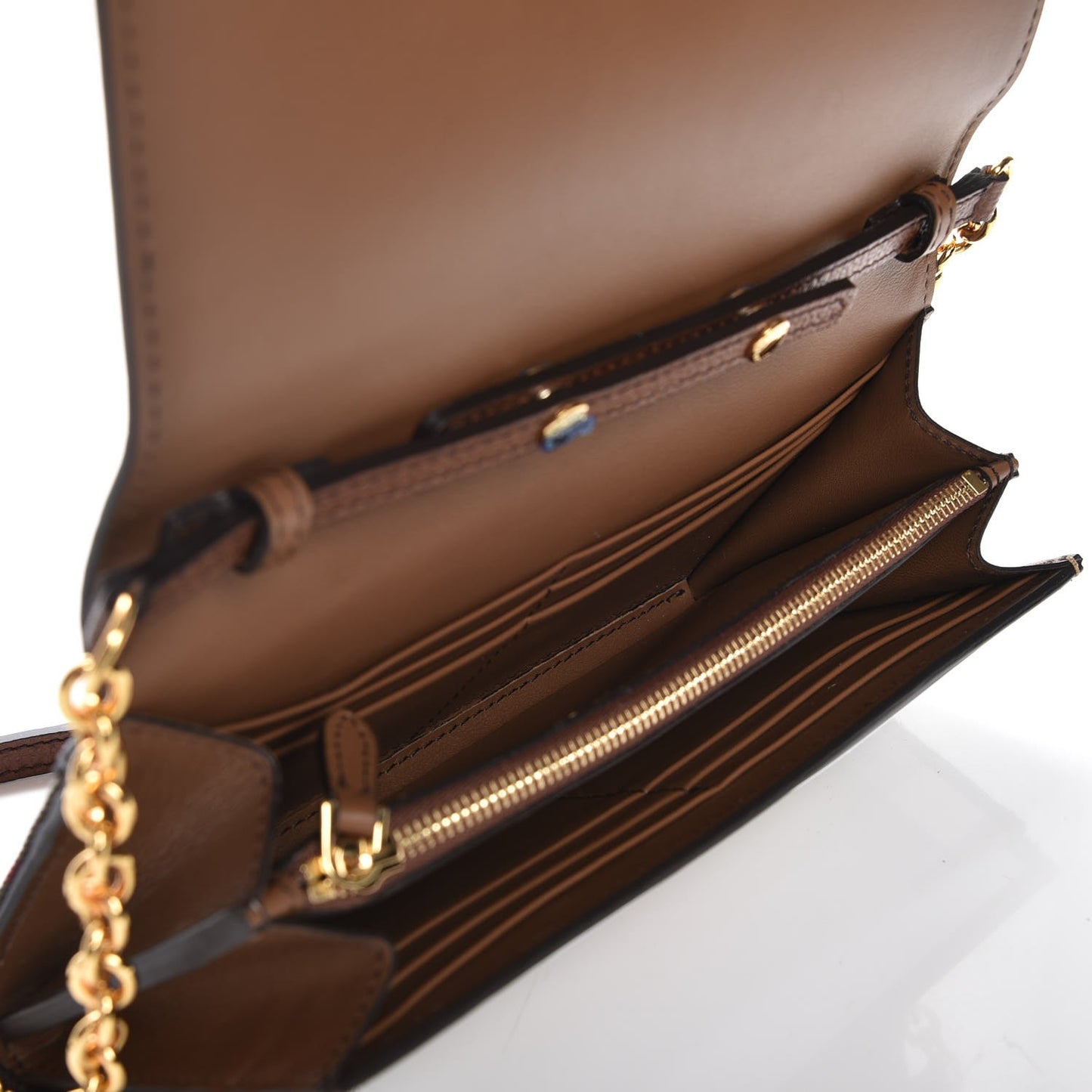 Derby Calfskin House Check Henley Wallet On Chain Tan