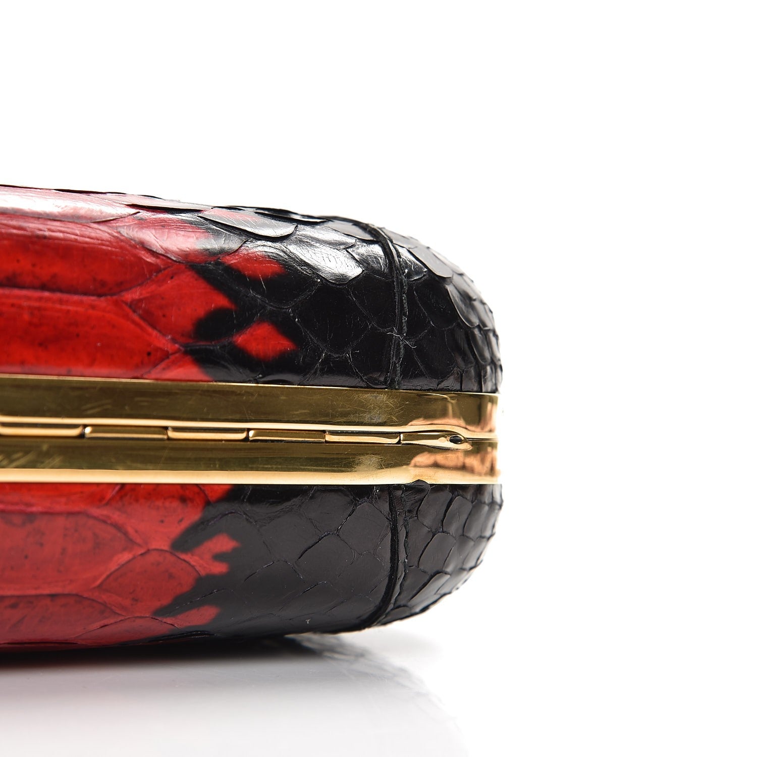 Alexander McQueen Python Skull Box Clutch Red Black 7 of 10