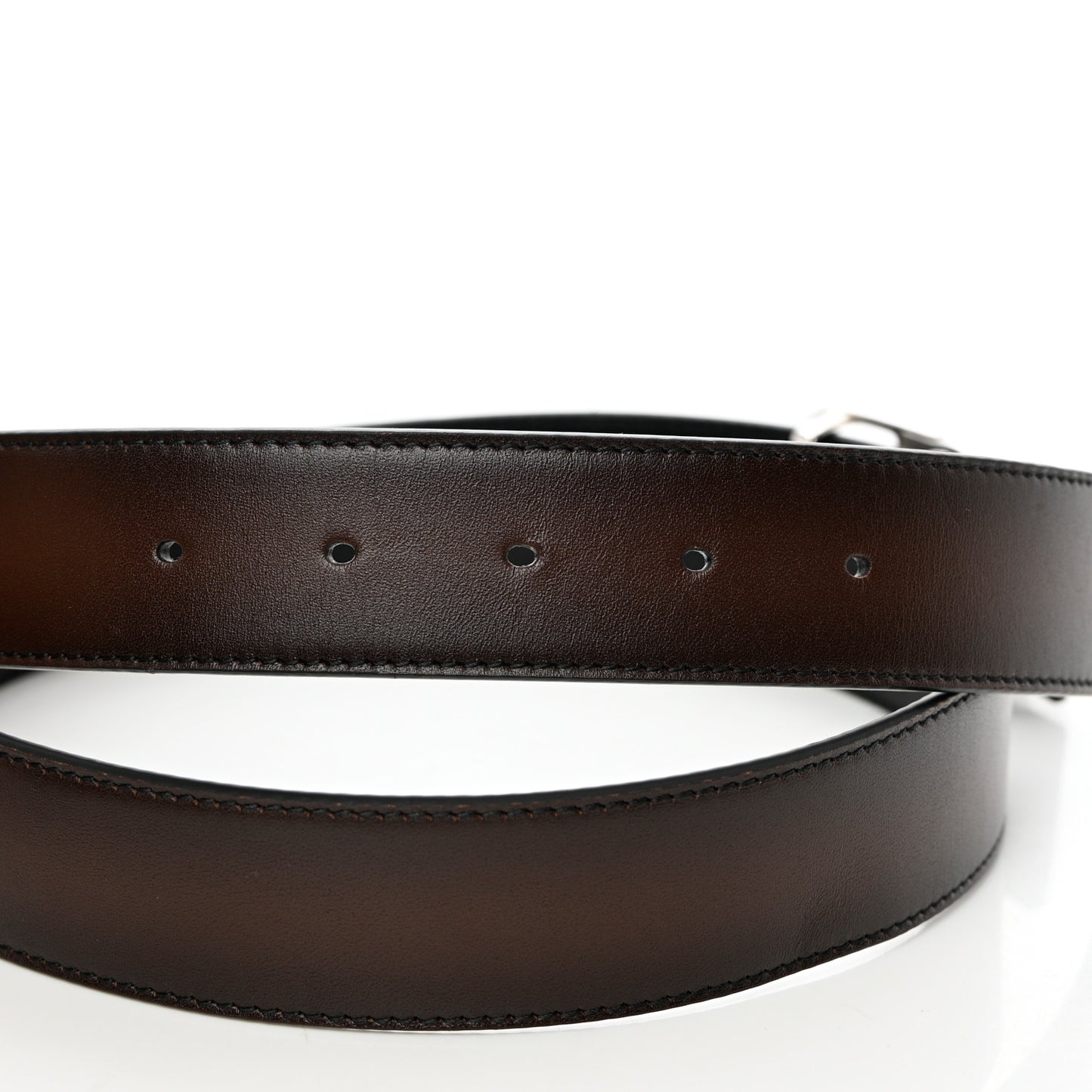 Calfskin CD Belt 100 Brown Black