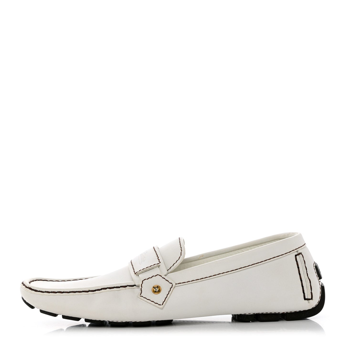 Calfskin Mens Monte Carlo Car Shoe Moccasin Loafers 8.5 White