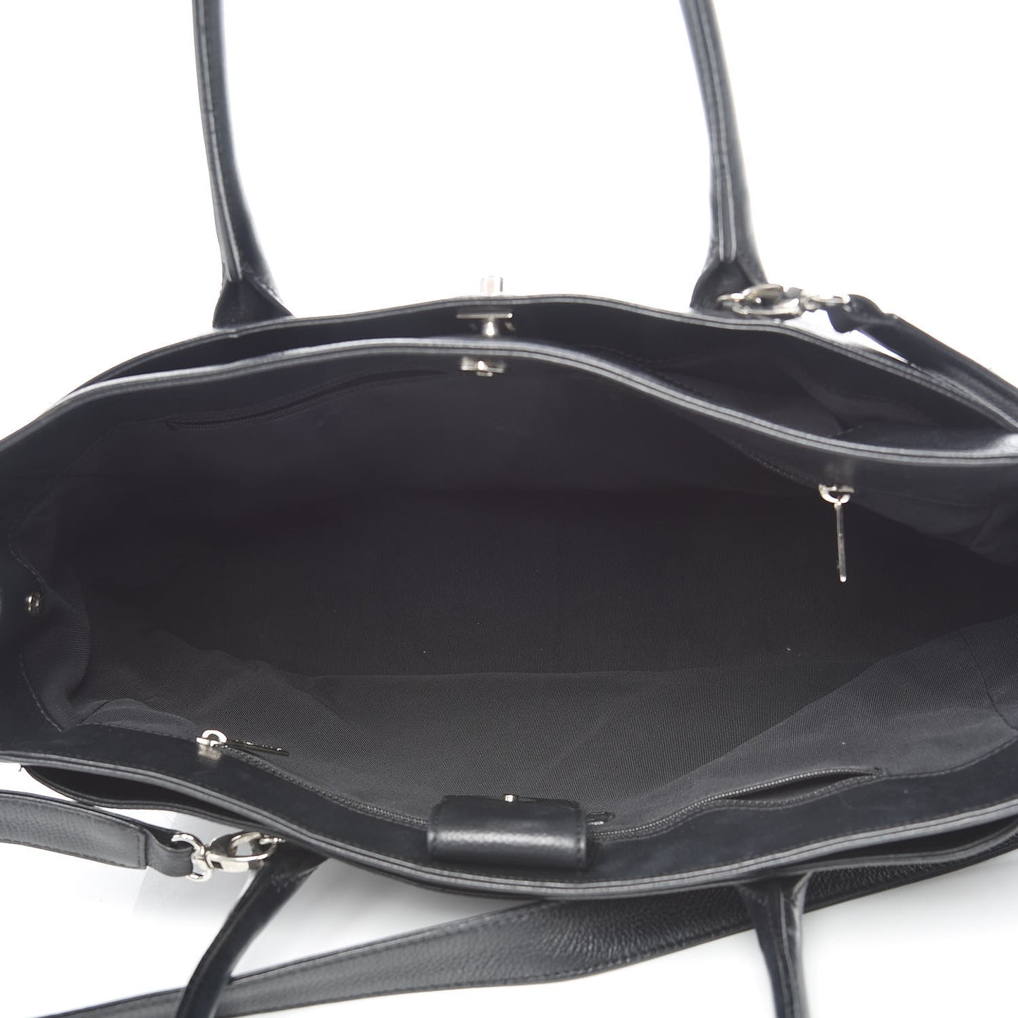 Calfskin Cerf Executive Shopper Tote Black