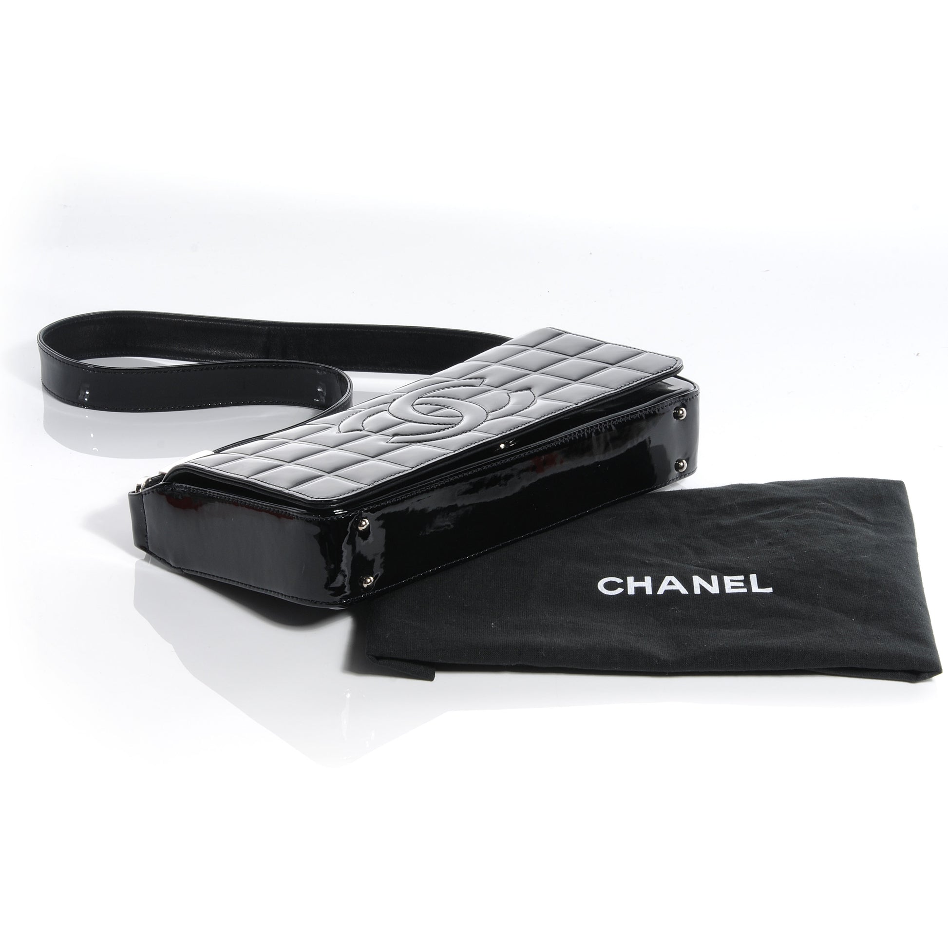 Chanel Patent Chocolate Bar Quilted CC Flap Black 4 of 8