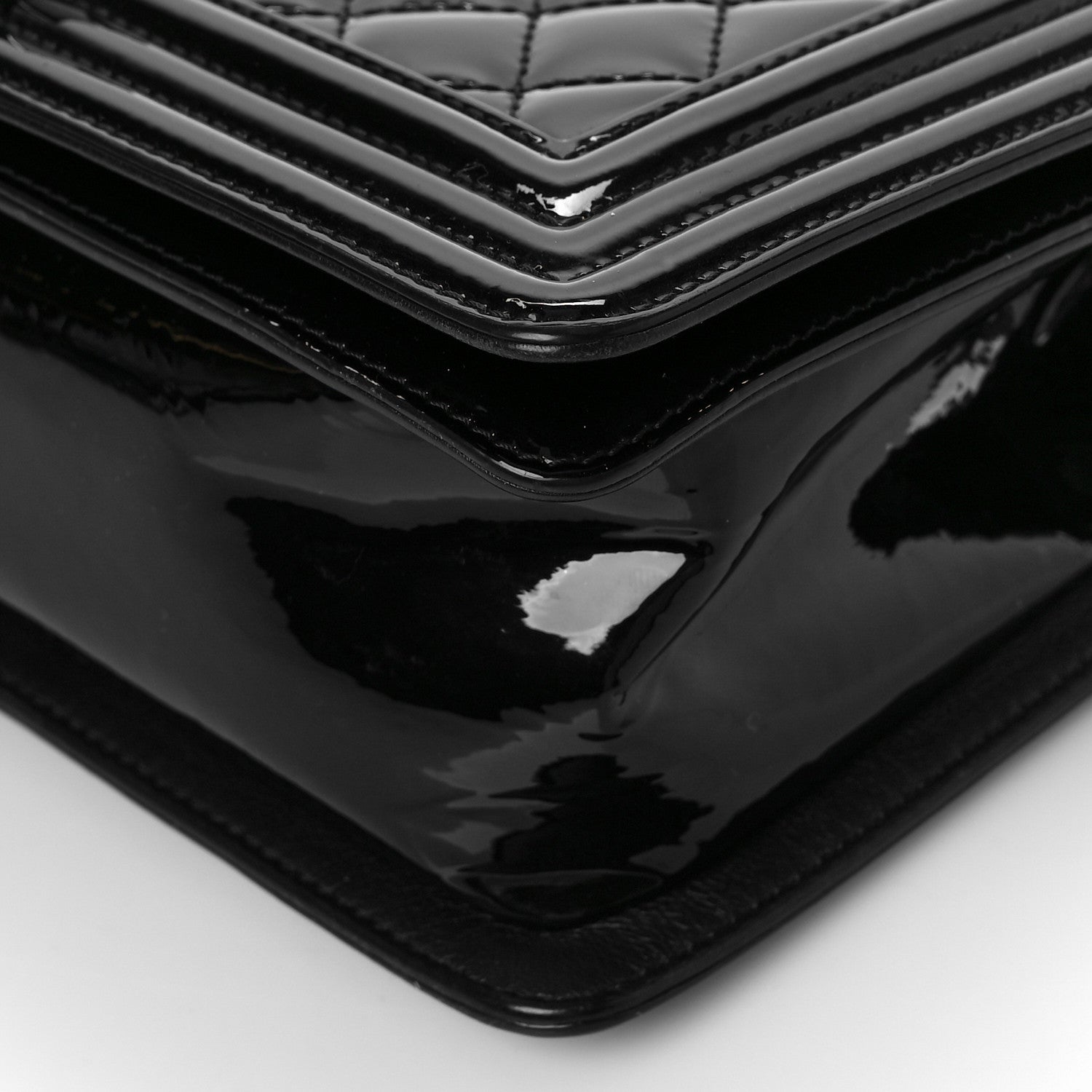 Chanel Patent Calfskin Quilted Medium Plexiglass Boy Flap Black 8 of 10