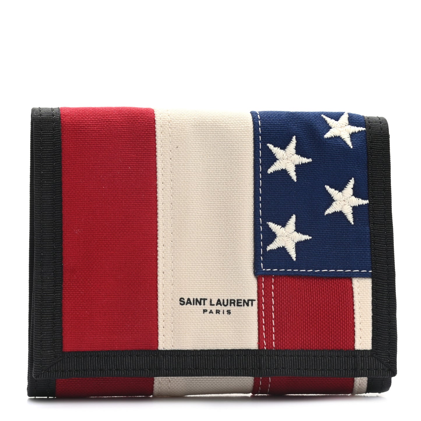 Canvas American Flag Print Buffalo Compact Wallet