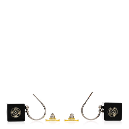 Chanel Resin Square CC Drop Earrings Black 3 of 6