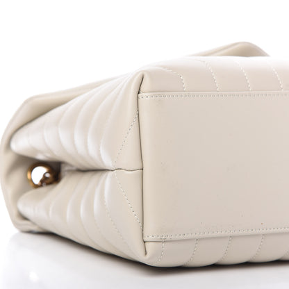 Saint Laurent Calfskin Y Quilted Monogram Medium Loulou Chain Satchel Crema Soft 6 of 10
