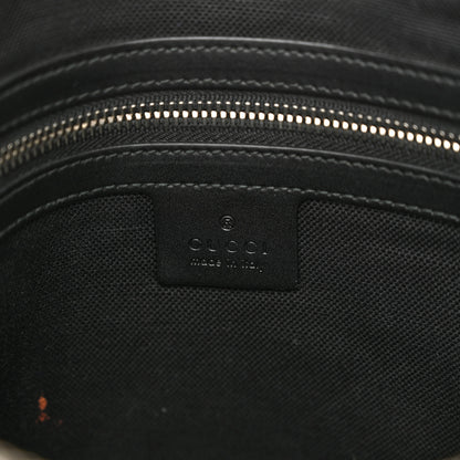 Gucci GG Supreme Monogram Appia Calfskin Web Flat Messenger Bag Black Grey 6 of 12
