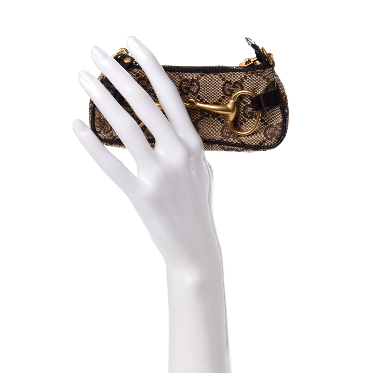 Gucci GG Monogram Horsebit Mini Coin Purse Brown 9 of 9