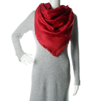 Louis Vuitton Silk Wool Monogram Shawl Pomme D'Amour 2 of 8